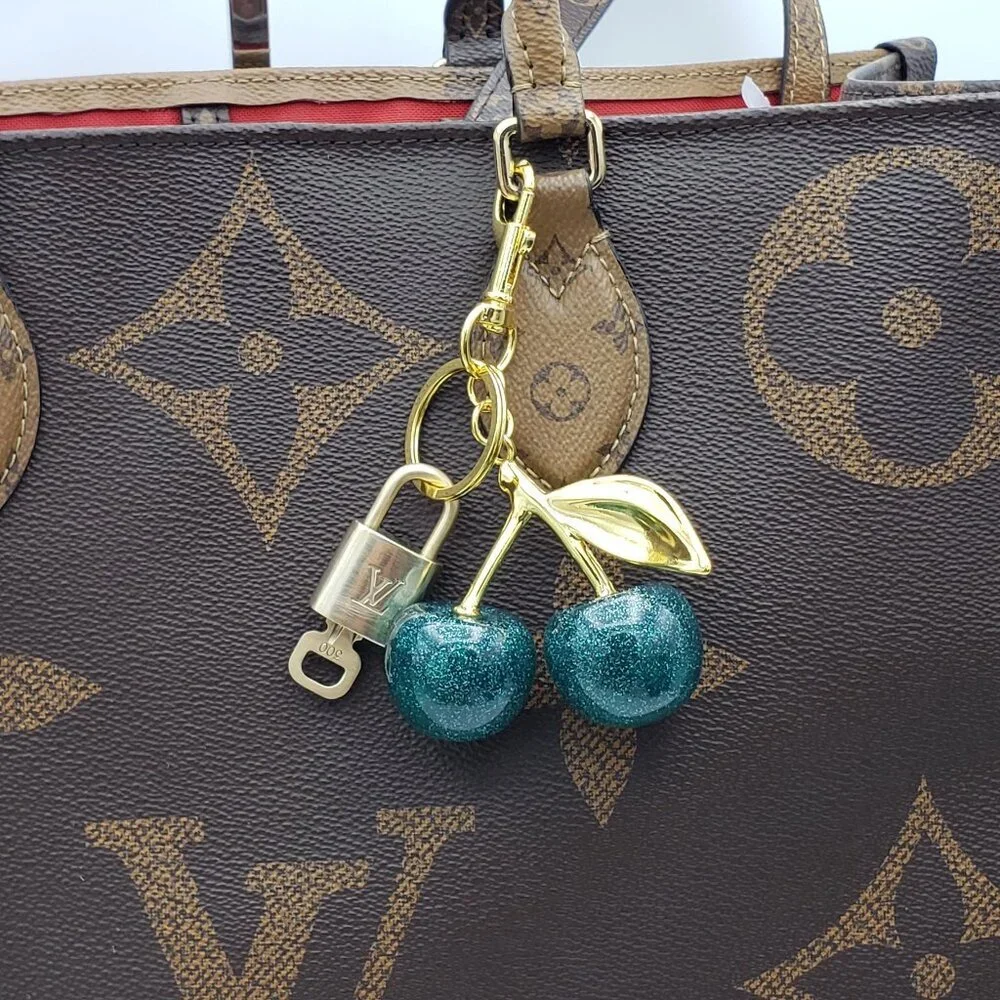 Authentic Louis Vuitton Lock & Key with Unbranded Apple Charm, Keychain